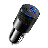 FastCharge 3.1A Metal USB Car Charger — Compact LED