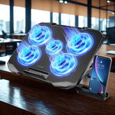UltraCool 5-Fan Laptop Cooler — Dual USB, Adjustable Stand