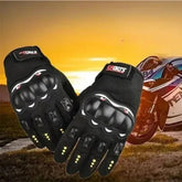 Armored Motorcycle Gloves — Knuckle Protection