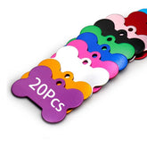 Classic Bone Pet ID Tags — 20pcs Assorted Colors