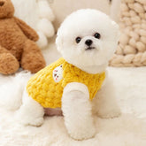 Cozy Checkered Knit Dog Sweater — Soft Fleece Lined