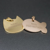 Custom Stainless Pet ID Tag — Bone & Cat Shapes