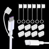 20pcs USB-C Dust Plug Protectors — Tethered Caps