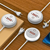 50W 6-Port Travel Charger — 2×Type-C + 4×USB