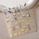 Golden Thread 3D Butterfly Nail Stickers — 1 Sheet