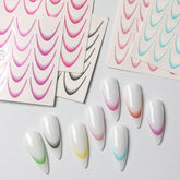 French Smile Nail Guide Stickers — 8pc Pastel Curves