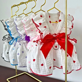 Bow Heart Puppy Skirt — Cooling Cotton Pet Vest