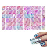 144PCS Nail Art Stencil Stickers | Holographic Vinyl Templates