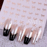 Mini Metallic Bow Nail Stickers — 6 Sheets
