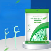 Mint Flavor Dental Floss Picks — Soft Polymer