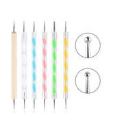 Pastel Dual-Ended Nail Dotting Pen Set — 5pcs Precision