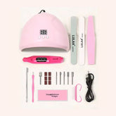 Electric Nail Drill Kit with LED Lamp & 18-in-1 Set