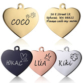 Personalized Heart Pet ID Tag — Engraved Stainless