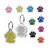 Personalized Paw Pet ID Tag — Engraved Paw Charm
