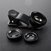 3-in-1 Clip-On Phone Lens Kit — Wide, Fisheye & Macro