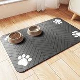 Premium Non-Slip Pet Feeding Mat — Leakproof Paw Print