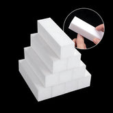White Nail Buffer Blocks — 10-Pack Nail Buffing Sponges