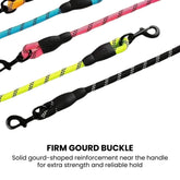 Reflective Padded Rope Dog Leash — Comfort Handle, Durable