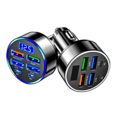 100W 5-Port Car Charger with LED Voltage Display