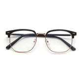 Unisex Square Metal Frame Anti-Blue Light Glasses