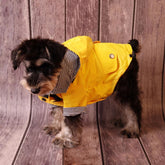Yellow Waterproof Dog Raincoat — Hooded Windproof Jacket
