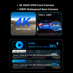 11.26" Wireless CarPlay & Android Auto 4K DVR Display