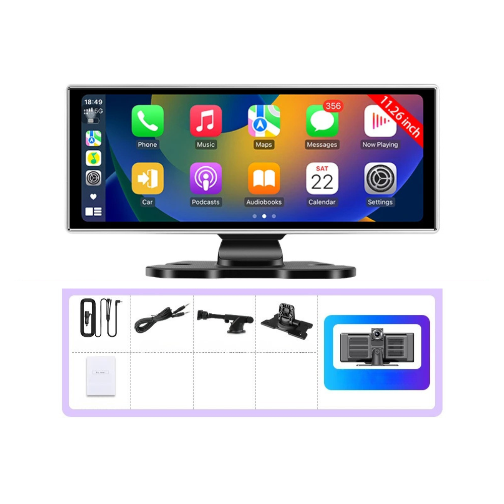 11.26__Wireless_CarPlay___Android_Auto_Dash_Display_4K_DVR_-_11.26inch-Front_Cam