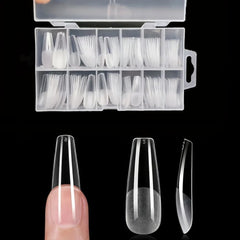 Long Round Fake Nails 120PCS – Semi-Matte Tips for DIY