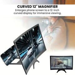 12" Curved Phone Screen Magnifier — HD Mobile Amplifier