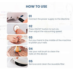 130W Professional Nail Dust Collector Vacuum - how to use
