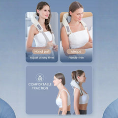 26W Brushless Motor Wireless Neck & Shoulder Massager - hand free