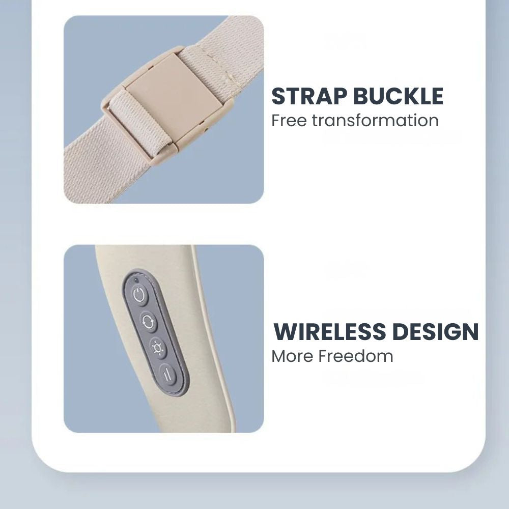 26W Brushless Motor Wireless Neck & Shoulder Massager - strap