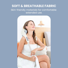 26W Brushless Motor Wireless Neck & Shoulder Massager - breathable fabric