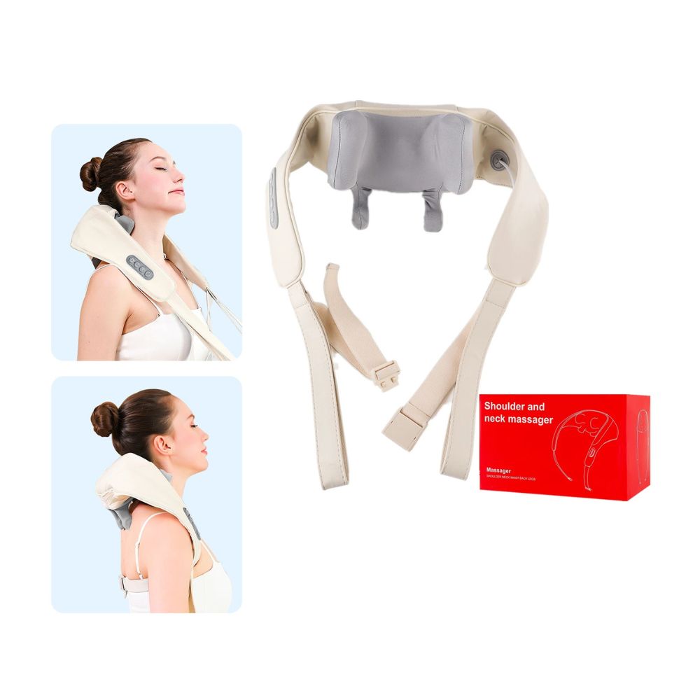 26W Brushless Motor Wireless Neck & Shoulder Massager - white