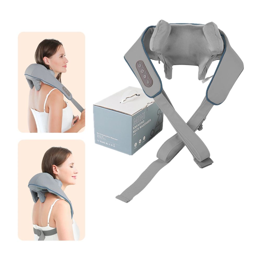 26W Brushless Motor Wireless Neck & Shoulder Massager - grey