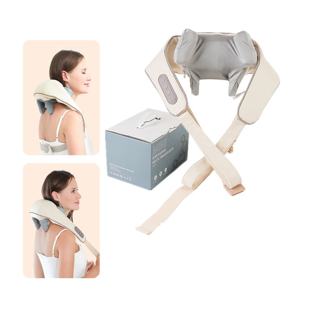 26W Brushless Motor Wireless Neck & Shoulder Massager - white