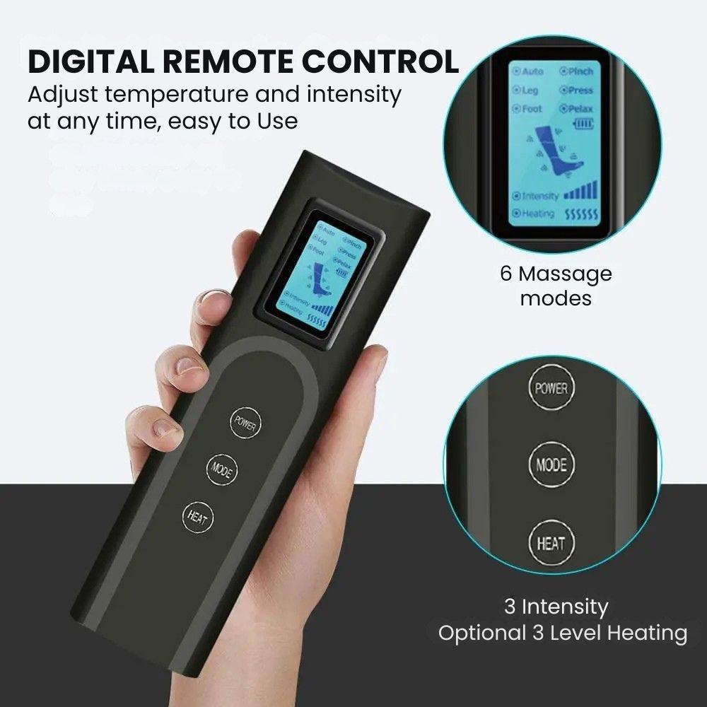 360° Foot & Leg Air Pressure Massager for Circulation - digital remote