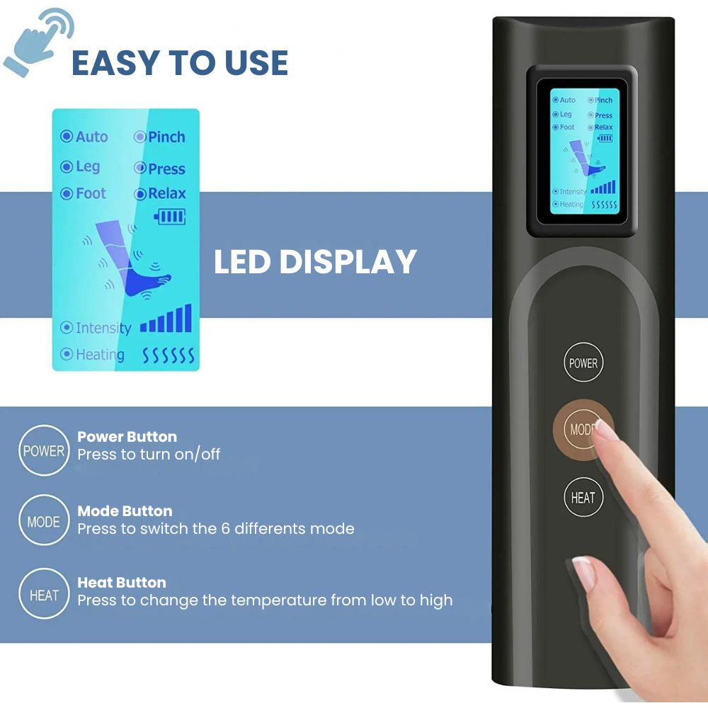 360° Foot & Leg Air Pressure Massager for Circulation - easy to use