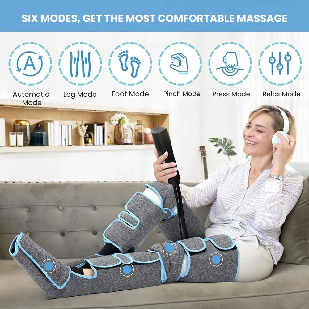 360° Foot & Leg Air Pressure Massager for Circulation - six modes