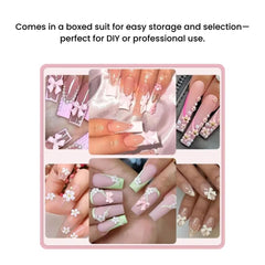 3D Acrylic Bowknot Nail Art Charms with Rhinestones & Pearls