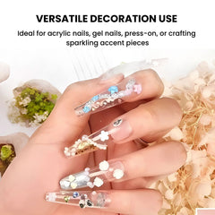 3D Acrylic Bowknot Nail Art Charms with Rhinestones & Pearls