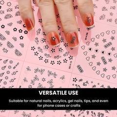 3D Nail Stickers Set – Cherry Blossom, Rose, Daisy Designs