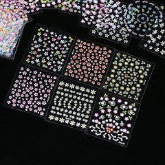 3D Nail Stickers Set – Cherry Blossom, Rose, Daisy Designs