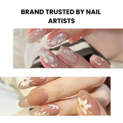 3D White Flower Nail Stickers Cute Floral Art DIY Decals