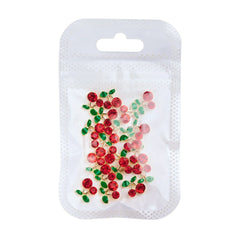 3D Cherry Nail Charms Red Pink Rhinestone Nail Art 20pcs