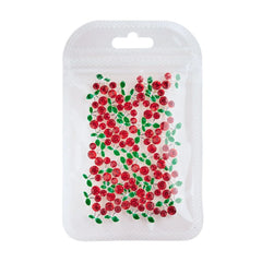 3D Cherry Nail Charms Red Pink Rhinestone Nail Art 20pcs