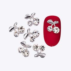 3D Cherry Nail Charms Red Pink Rhinestone Nail Art 20pcs