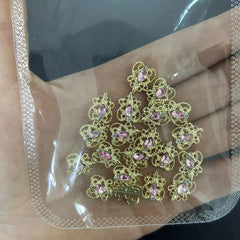 3D Cherry Nail Charms Red Pink Rhinestone Nail Art 20pcs