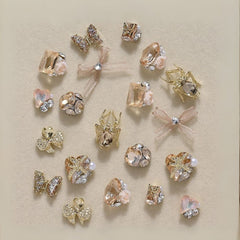 3D Cherry Nail Charms Red Pink Rhinestone Nail Art 20pcs