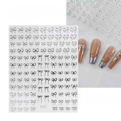 3D Gold Heart Star Nail Stickers Y2K Holographic Decals